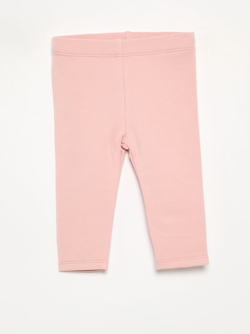 Pack de 2 leggings de moletão Rosa - Kiabi
