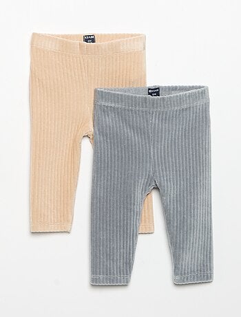 Pack de 2 leggings de veludo canelado