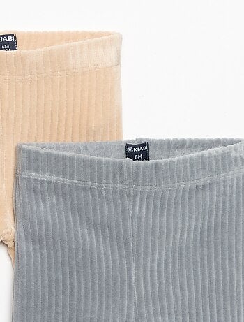 Pack de 2 leggings de veludo canelado