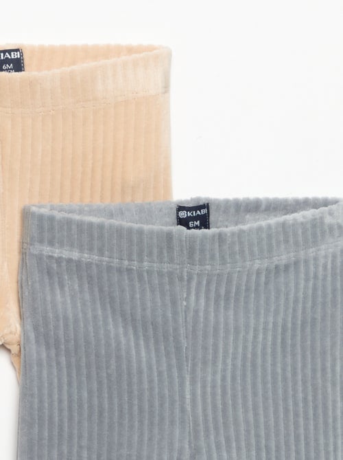 Pack de 2 leggings de veludo canelado - Kiabi