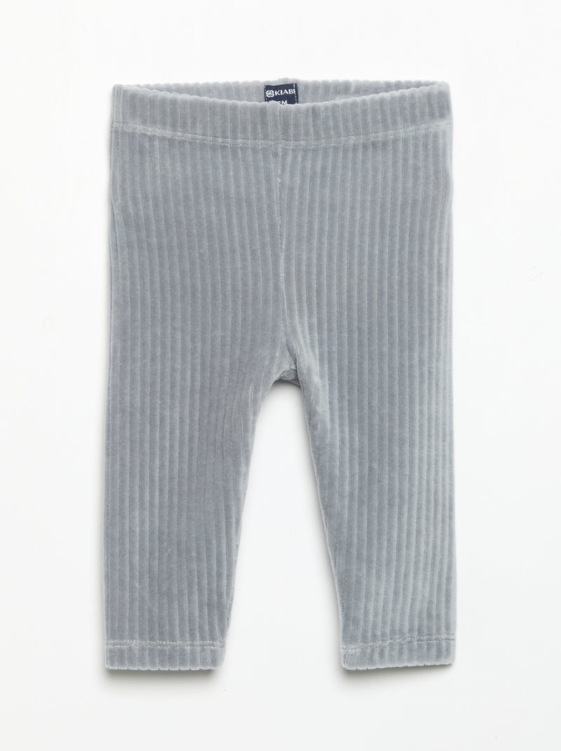 Pack de 2 leggings de veludo canelado Azul - Kiabi