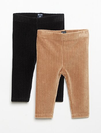 Pack de 2 leggings de veludo canelado
