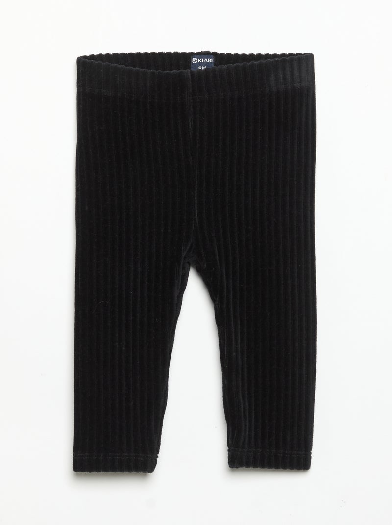 Pack de 2 leggings de veludo canelado Preto - Kiabi