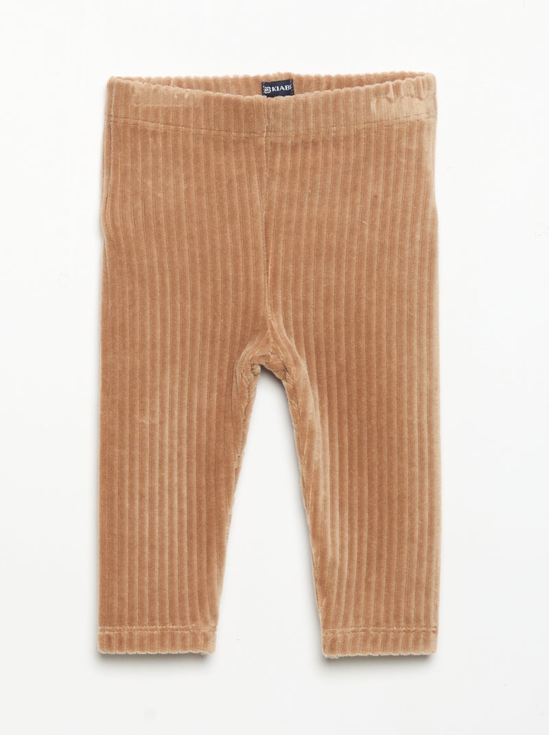 Pack de 2 leggings de veludo canelado Preto - Kiabi