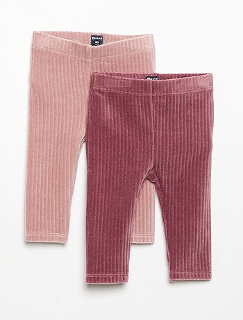 Pack de 2 leggings de veludo canelado