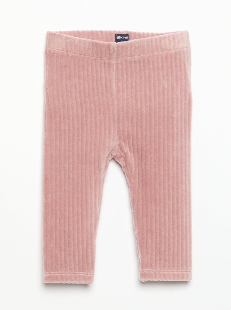 Pack de 2 leggings de veludo canelado Rosa - Kiabi