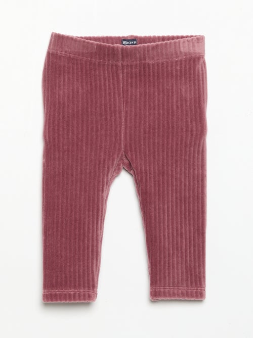 Pack de 2 leggings de veludo canelado - Kiabi