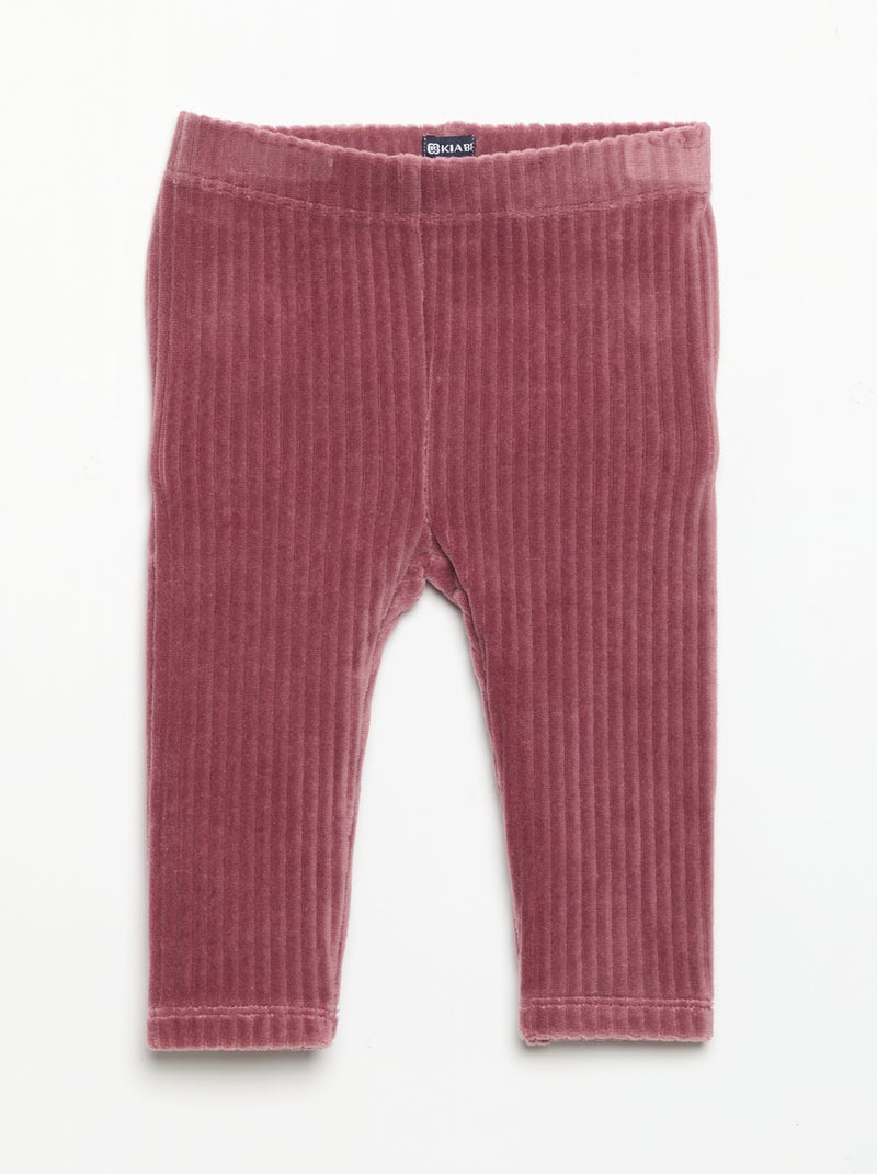 Pack de 2 leggings de veludo canelado Rosa - Kiabi
