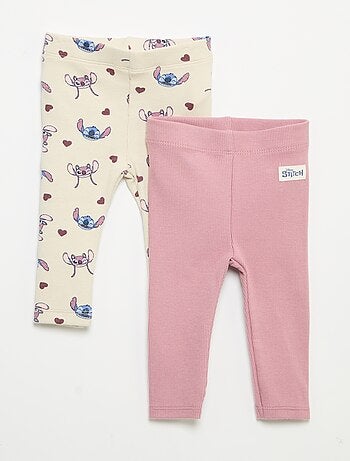 Pack de 2 leggings 'Disney' em malha canelada