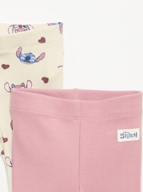 Pack de 2 leggings 'Disney' em malha canelada - Kiabi Pack de 2 leggings 'Disney' em malha canelada - Kiabi