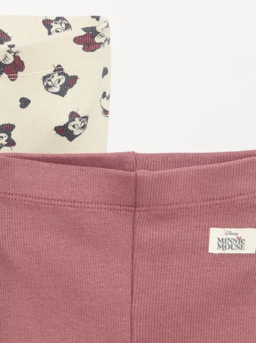 Pack de 2 leggings 'Disney' em malha canelada - Kiabi