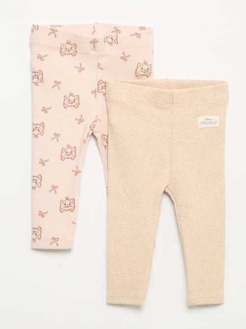Pack de 2 leggings 'Disney' em malha canelada - Kiabi Pack de 2 leggings 'Disney' em malha canelada - Kiabi