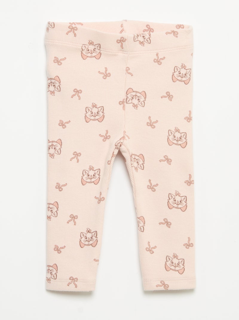 Pack de 2 leggings 'Disney' em malha canelada Rosa - Kiabi