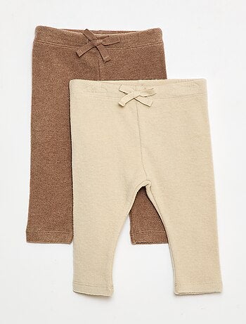 Pack de 2 leggings em tecido felpudo