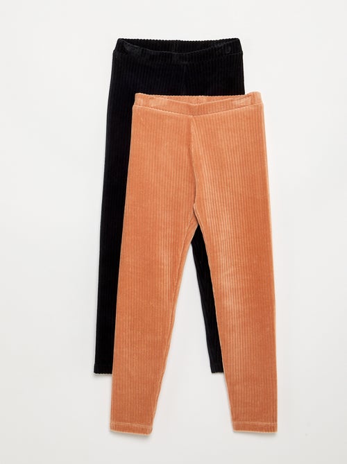 Pack de 2 leggings em veludo cotelê - Kiabi