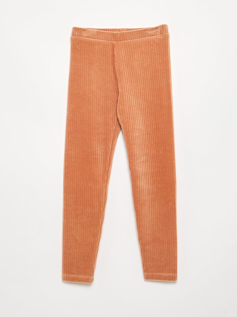 Pack de 2 leggings em veludo cotelê Castanho - Kiabi