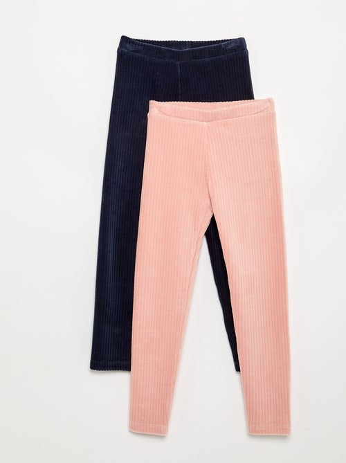 Pack de 2 leggings em veludo cotelê - Kiabi