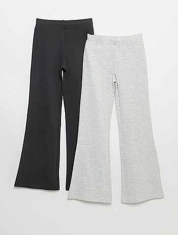 Pack de 2 leggings lisos de corte flare