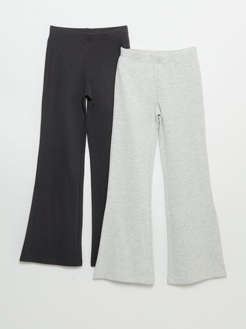 Pack de 2 leggings lisos de corte flare - Kiabi