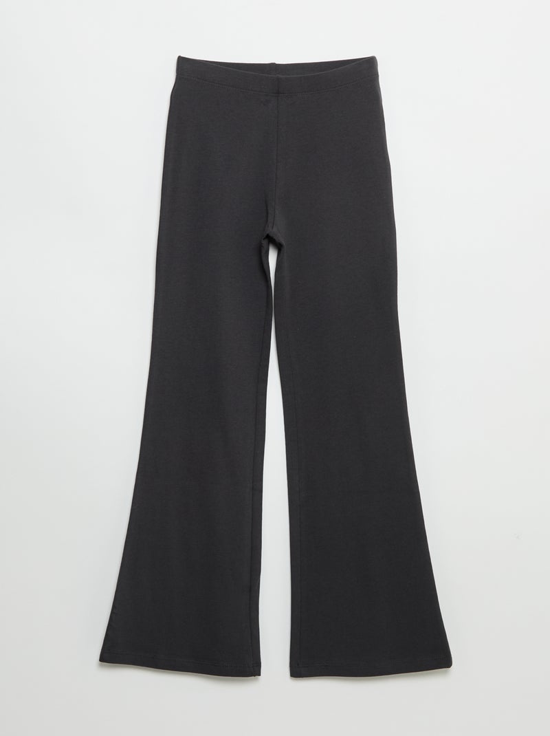 Pack de 2 leggings lisos de corte flare Cinza - Kiabi