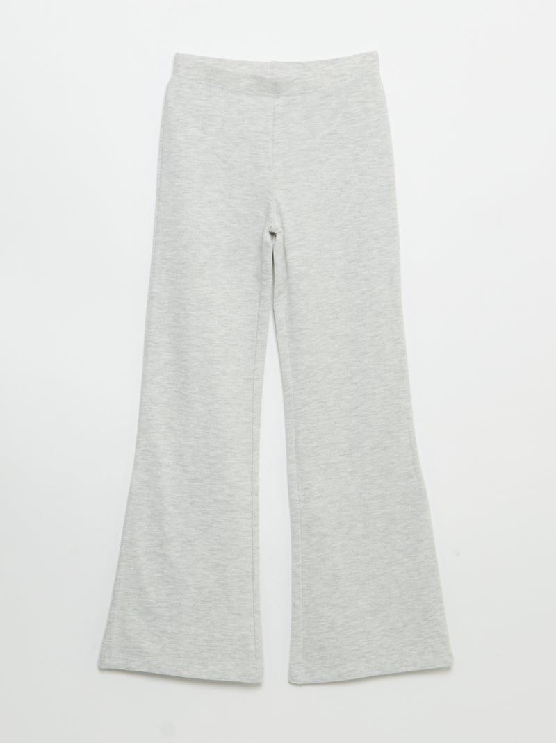 Pack de 2 leggings lisos de corte flare Cinza - Kiabi