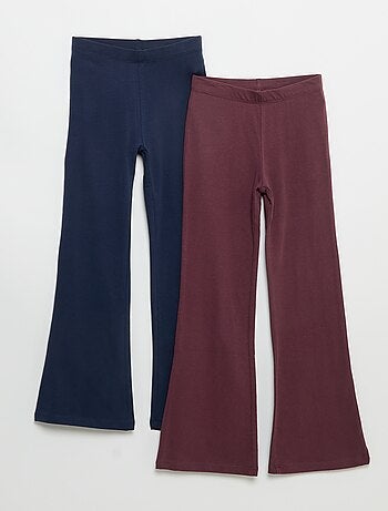 Pack de 2 leggings lisos de corte flare