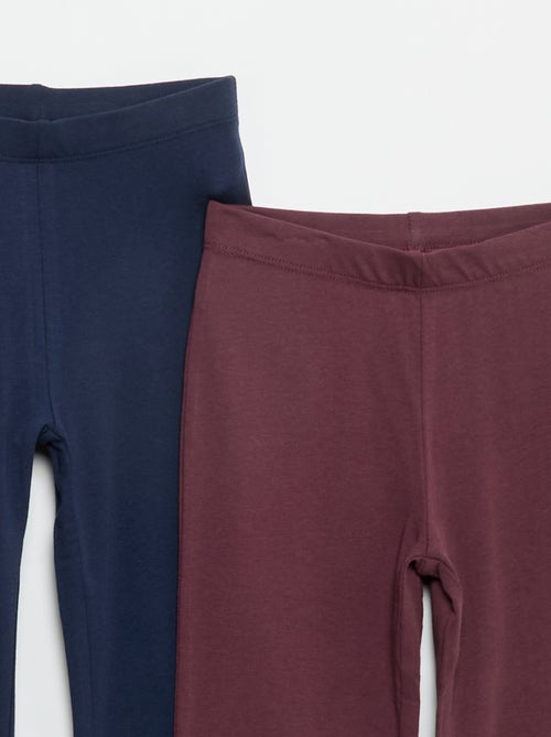 Pack de 2 leggings lisos de corte flare - Kiabi