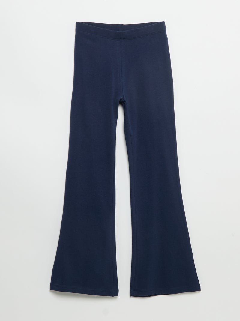 Pack de 2 leggings lisos de corte flare Preto - Kiabi