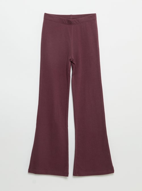 Pack de 2 leggings lisos de corte flare - Kiabi