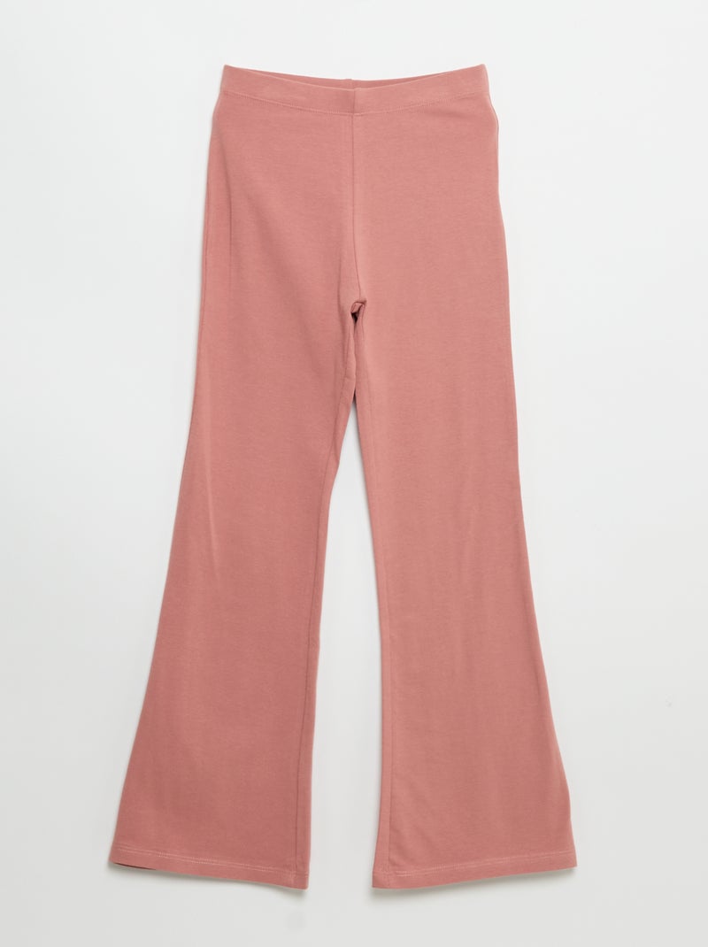 Pack de 2 leggings lisos de corte flare Rosa - Kiabi