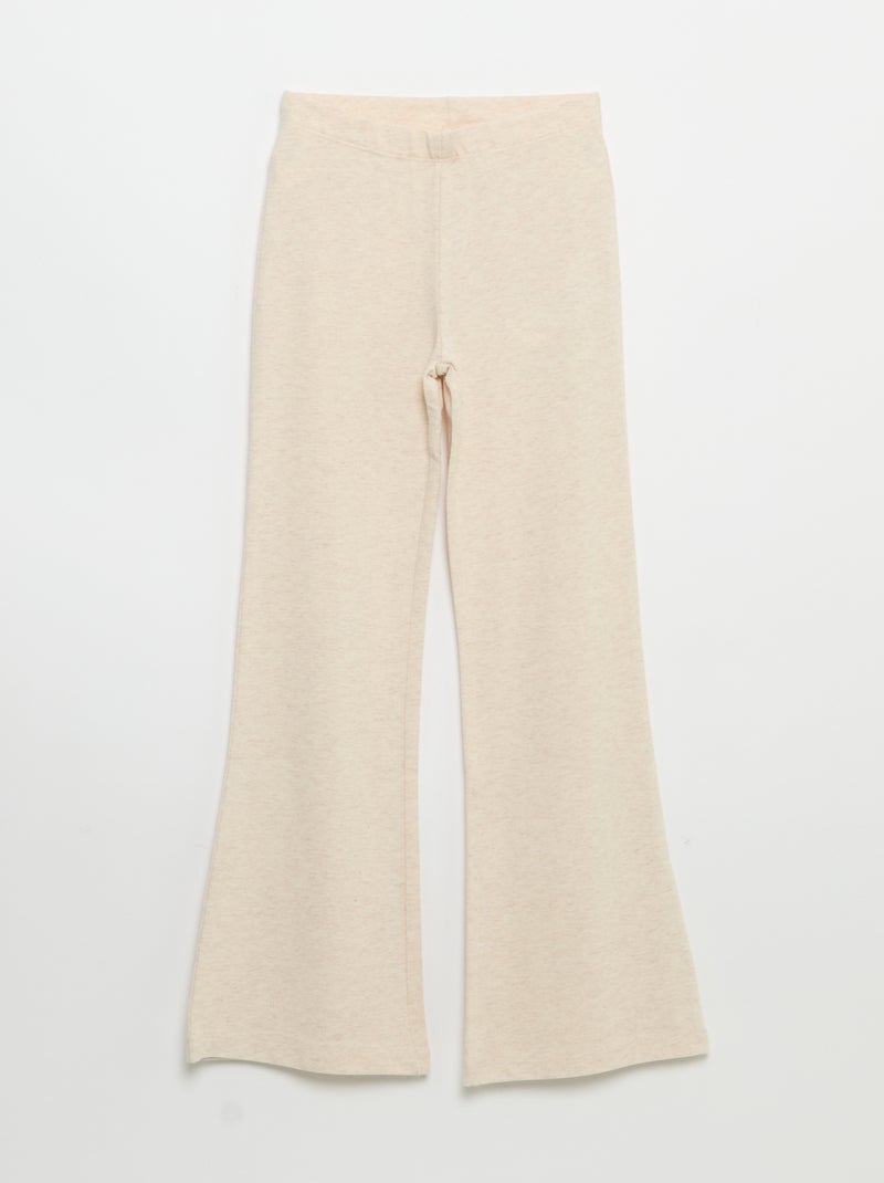 Pack de 2 leggings lisos de corte flare Rosa - Kiabi