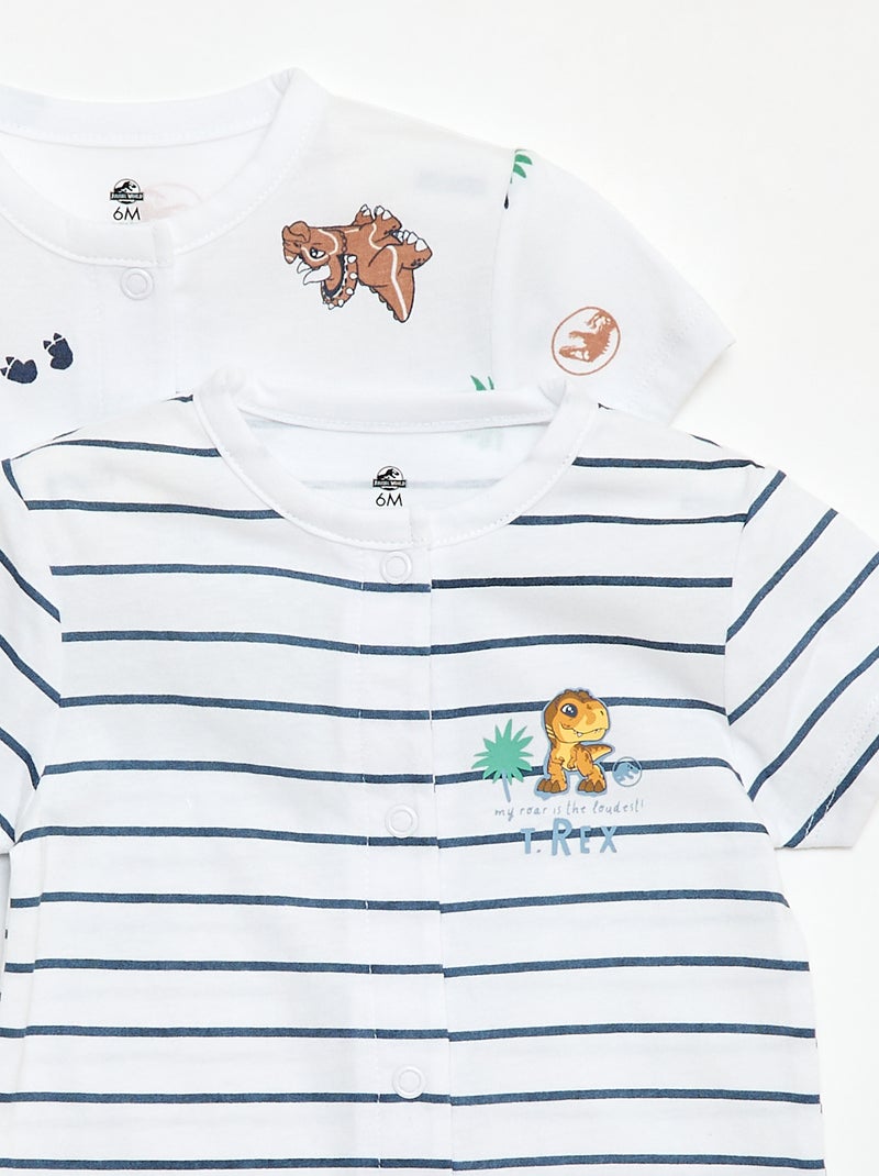 Pack de 2 macacões de bebé 'Jurassic World' Branco - Kiabi