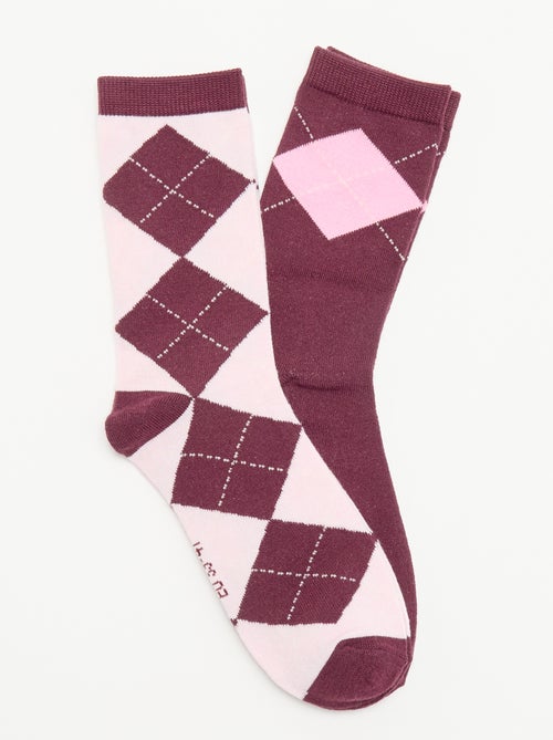 Pack de 2 meias curtas estampadas - Kiabi