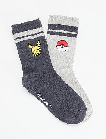 Pack de 2 meias divertidas 'Pokémon' 'Pikachu' e 'Pokébola'