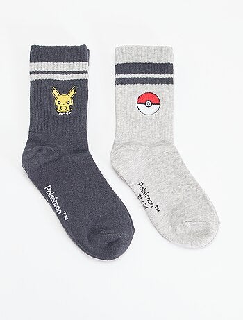 Pack de 2 meias divertidas 'Pokémon' 'Pikachu' e 'Pokébola'