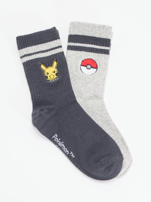 Pack de 2 meias divertidas 'Pokémon' 'Pikachu' e 'Pokébola' - Kiabi
