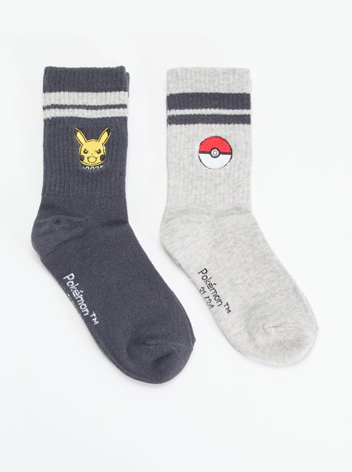 Pack de 2 meias divertidas 'Pokémon' 'Pikachu' e 'Pokébola' - Kiabi