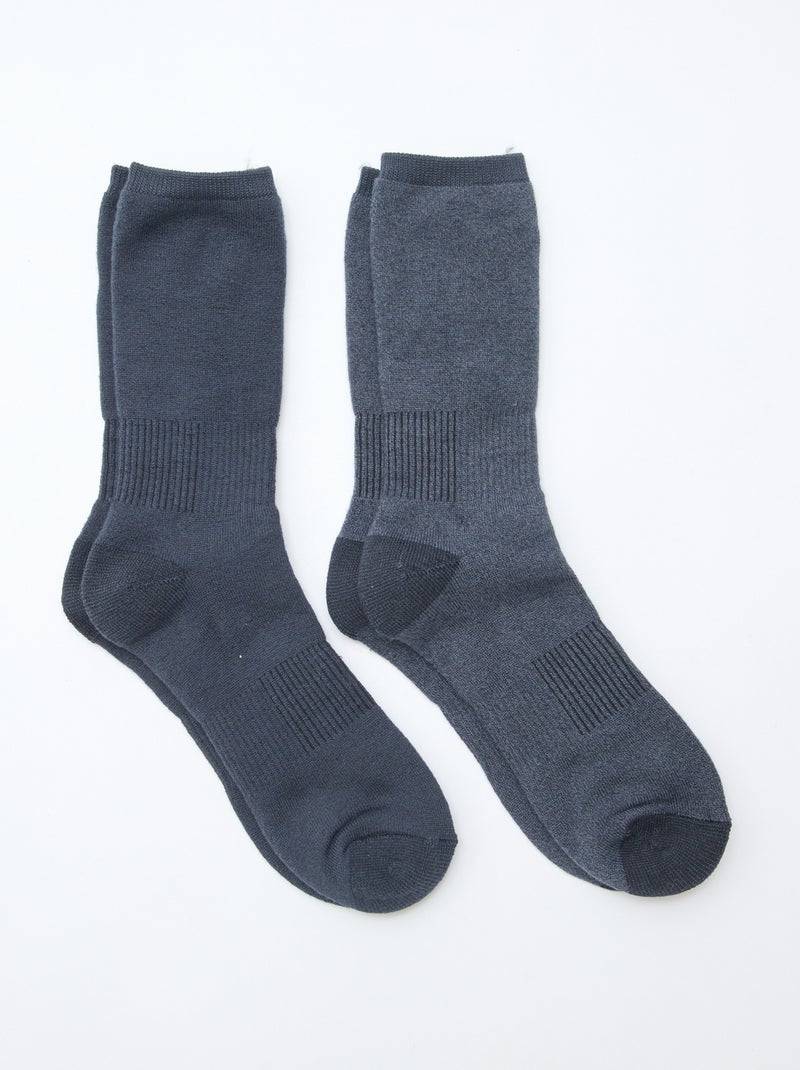 Pack de 2 meias quentes térmicas Azul - Kiabi