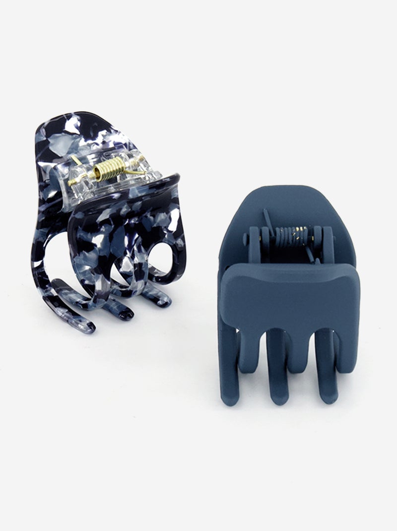 Pack de 2 molas de cabelo tipo caranguejo Azul - Kiabi