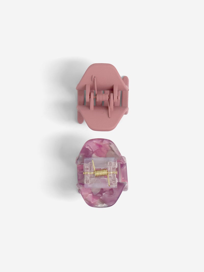 Pack de 2 molas de cabelo tipo caranguejo Rosa - Kiabi