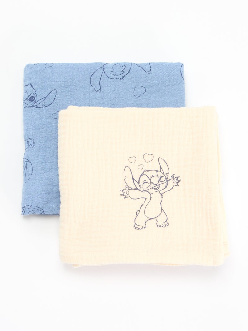 Pack de 2 panos de musselina 'Disney' Azul - Kiabi