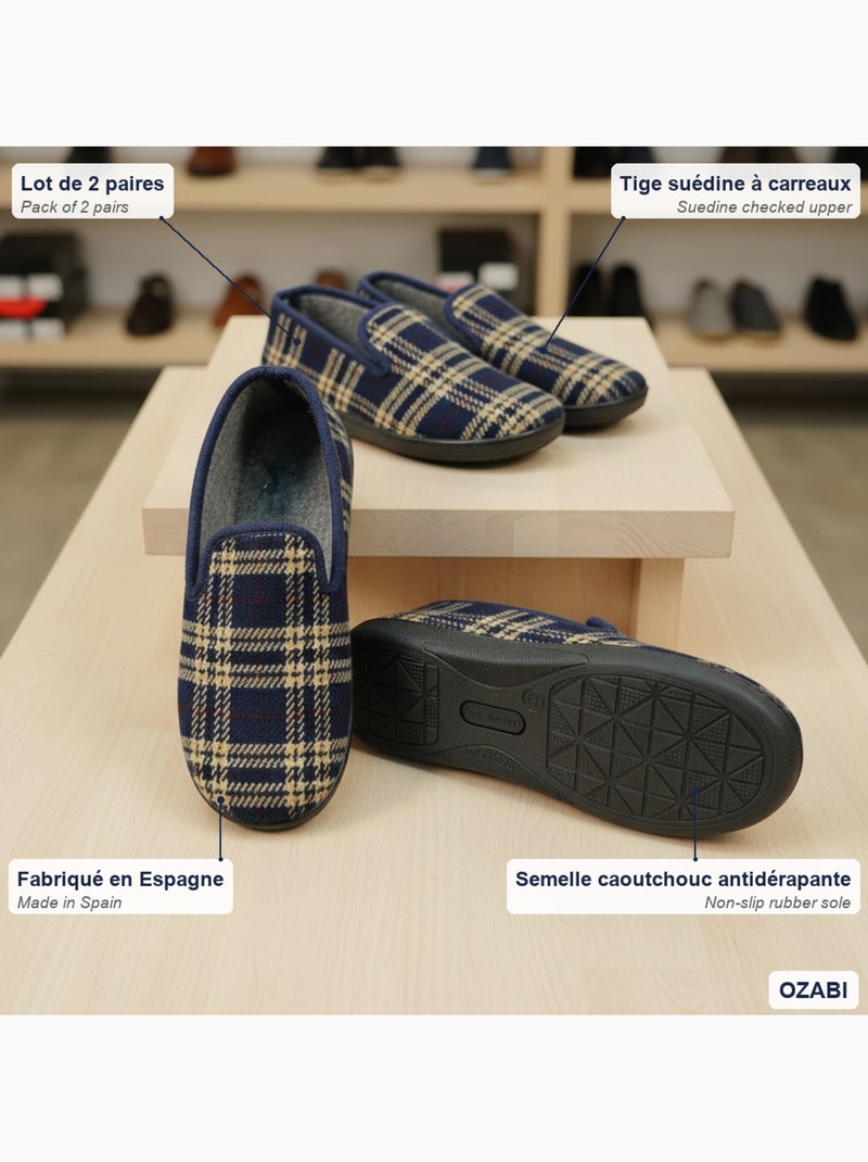 Pack de 2 pares chinelos charentaises homem ozabi Azul Azul - Kiabi