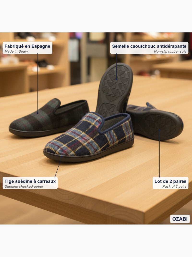 Pack de 2 pares chinelos charentaises homem ozabi Azul-Preto - Kiabi