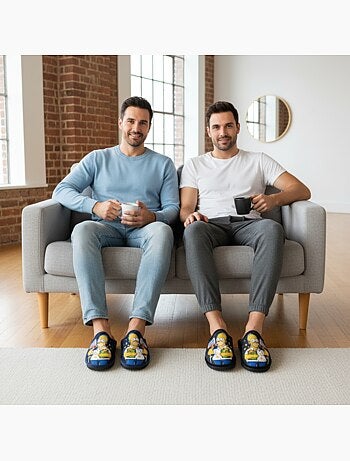 Pack de 2 pares chinelos mules homem fantasia motivo desenho animado ozabi