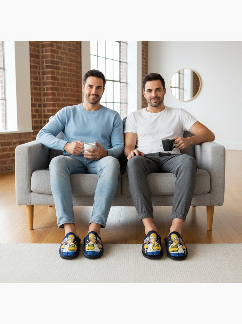 Pack de 2 pares chinelos mules homem fantasia motivo desenho animado ozabi Azul-Preto - Kiabi