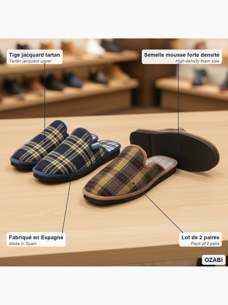 Pack de 2 pares chinelos mules homem ozabi fabricados em espanha Multicolorido - Kiabi