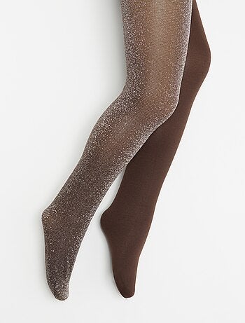 Pack de 2 pares de collants - 1 mate + 1 brilhante