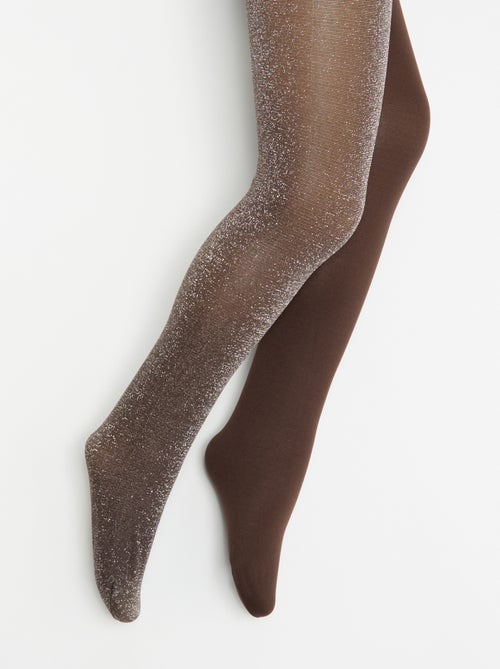 Pack de 2 pares de collants - 1 mate + 1 brilhante - Kiabi