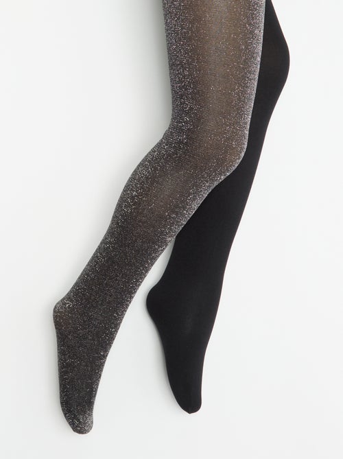 Pack de 2 pares de collants - 1 mate + 1 brilhante - Kiabi