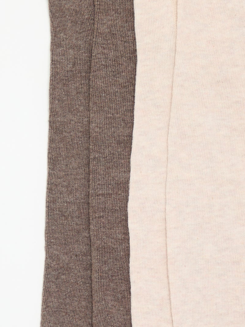 Pack de 2 pares de collants Castanho - Kiabi
